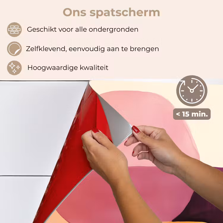 Vormen - Abstract - Kleurrijk keuken achterwand spatscherm klein -spatscherm_NL