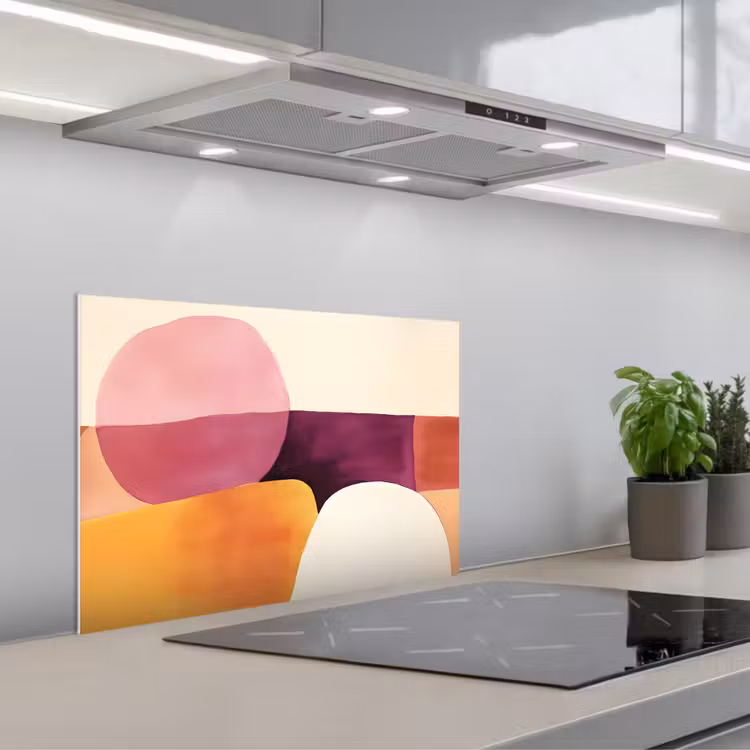 Vormen - Abstract - Kleurrijk keuken achterwand spatscherm klein -3d_schuin