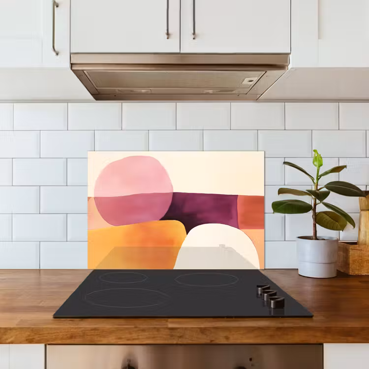 Vormen - Abstract - Kleurrijk keuken achterwand spatscherm klein -sfeer2