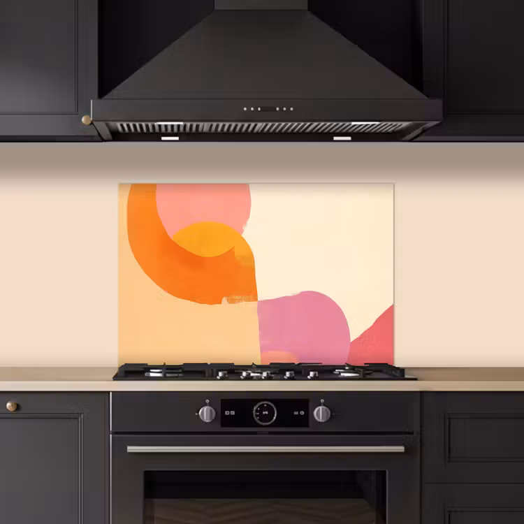 Vormen - Abstract - Kleurrijk keuken achterwand spatscherm klein -sfeer1