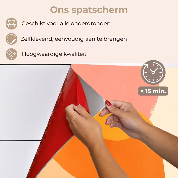 Vormen - Abstract - Kleurrijk keuken achterwand spatscherm klein -spatscherm_NL