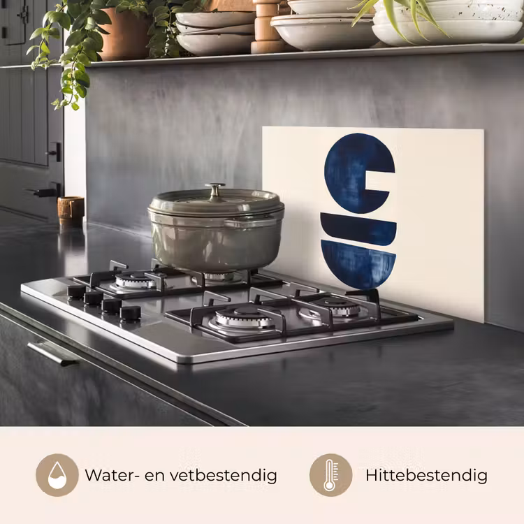 Vormen - Blauw - Abstract keuken achterwand spatscherm klein -usp_NL