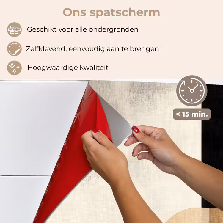 Vormen - Modern - Zwart keuken achterwand spatscherm klein -spatscherm_NL