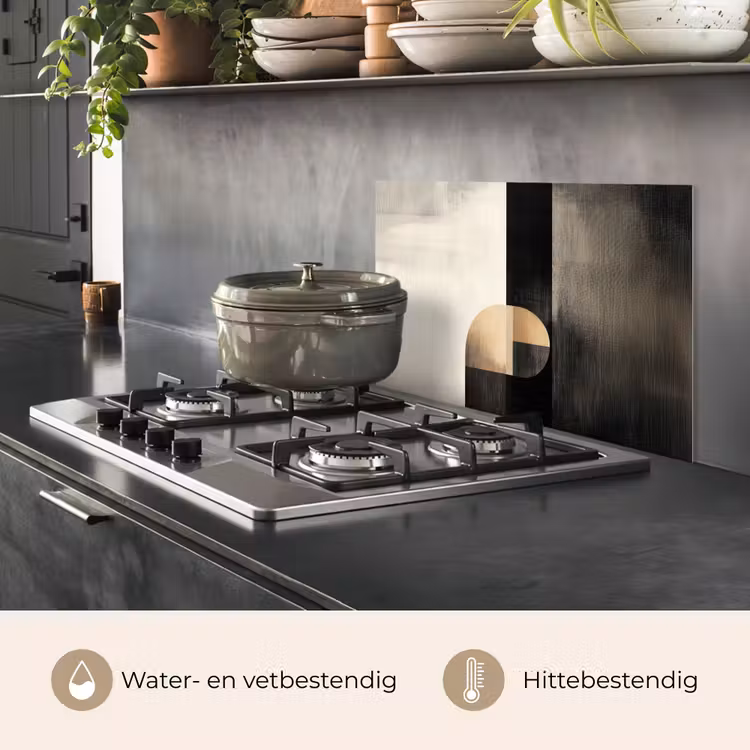 Vormen - Modern - Zwart keuken achterwand spatscherm klein -usp_NL