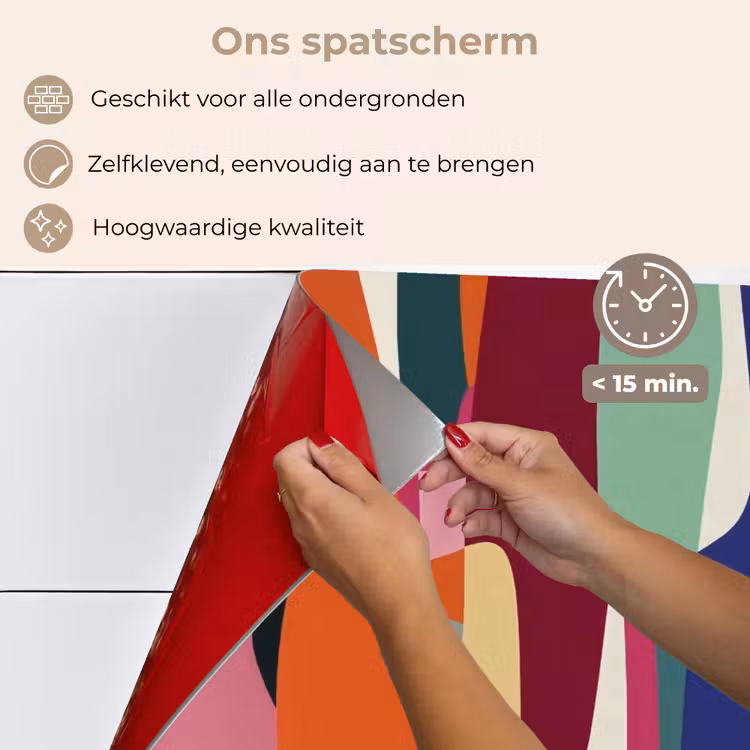 Vormen - Ritmisch - Kleuren - Abstract keuken achterwand spatscherm klein -spatscherm_NL