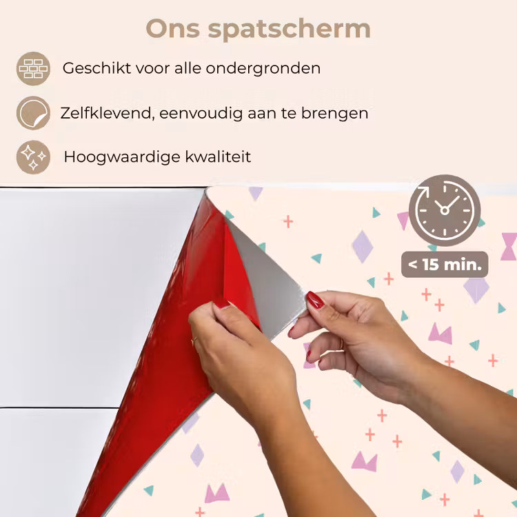 Vormen - Zalmroze - Patroon keuken achterwand spatscherm klein 900 -spatscherm_NL