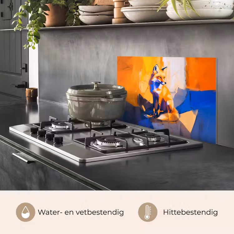 Vos - Oranje - Vormen - Abstract keuken achterwand spatscherm klein -usp_NL