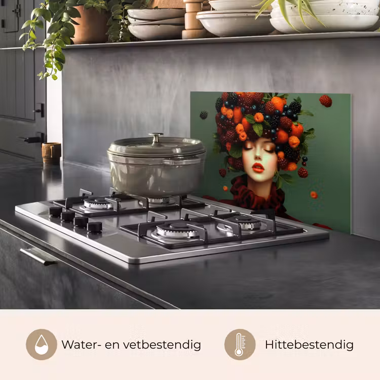 Vrouw - Aardbeien - Frambozen - Bramen - Bessen keuken achterwand spatscherm klein -usp_NL