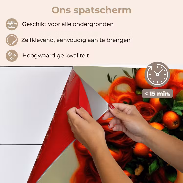 Vrouw - Appels - Rood - Bladeren keuken achterwand spatscherm klein -spatscherm_NL