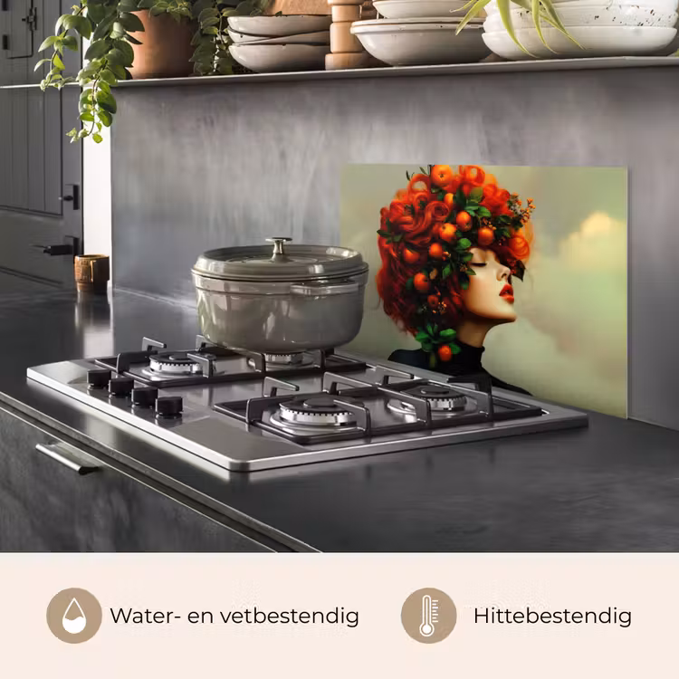 Vrouw - Appels - Rood - Bladeren keuken achterwand spatscherm klein -usp_NL