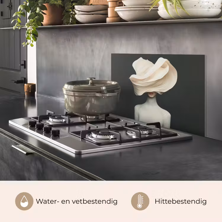 Vrouw - Beige - hoed keuken achterwand spatscherm klein -usp_NL