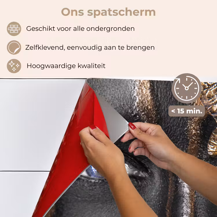 Vrouw - Bladgoud - Zwart - Goud - Luxe keuken achterwand spatscherm klein -spatscherm_NL
