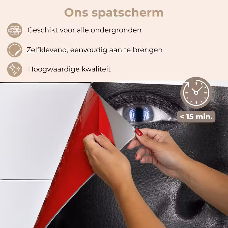 Vrouw - Bladgoud - Zwart - Huid - Luxe keuken achterwand spatscherm klein -spatscherm_NL