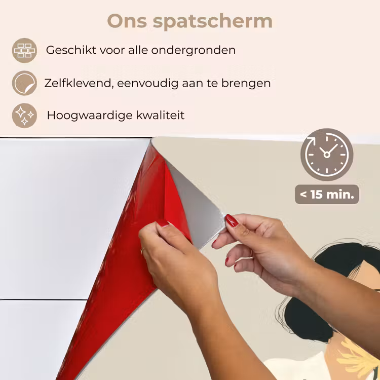 Vrouw - Bloem - Geel - Minimalistisch keuken achterwand spatscherm klein -spatscherm_NL
