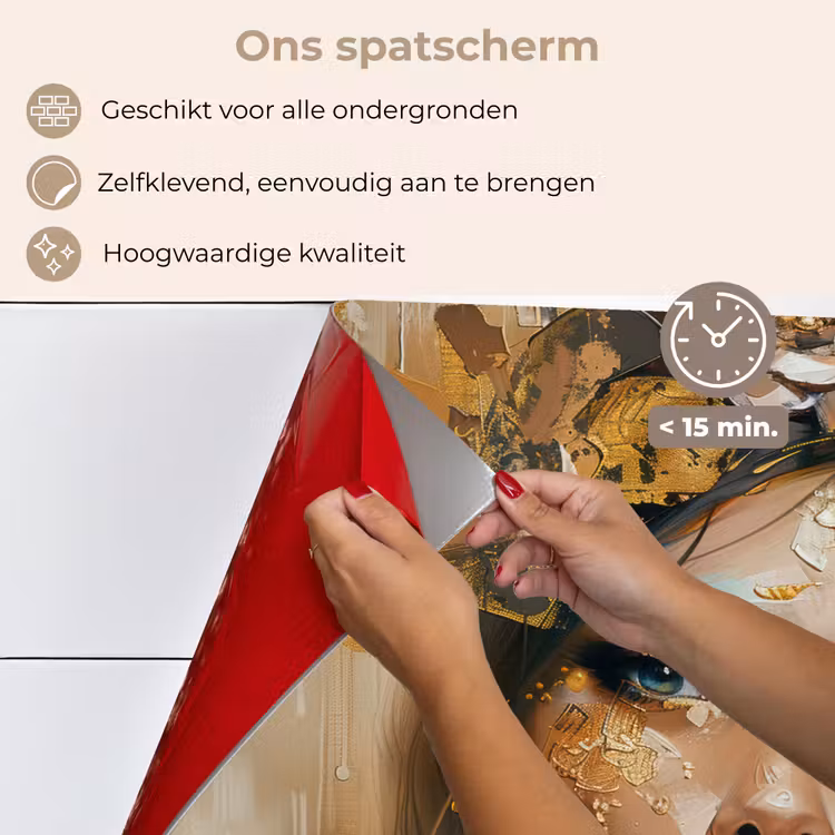 Vrouw - Bloemen  - Goud - Portret keuken achterwand spatscherm klein -spatscherm_NL