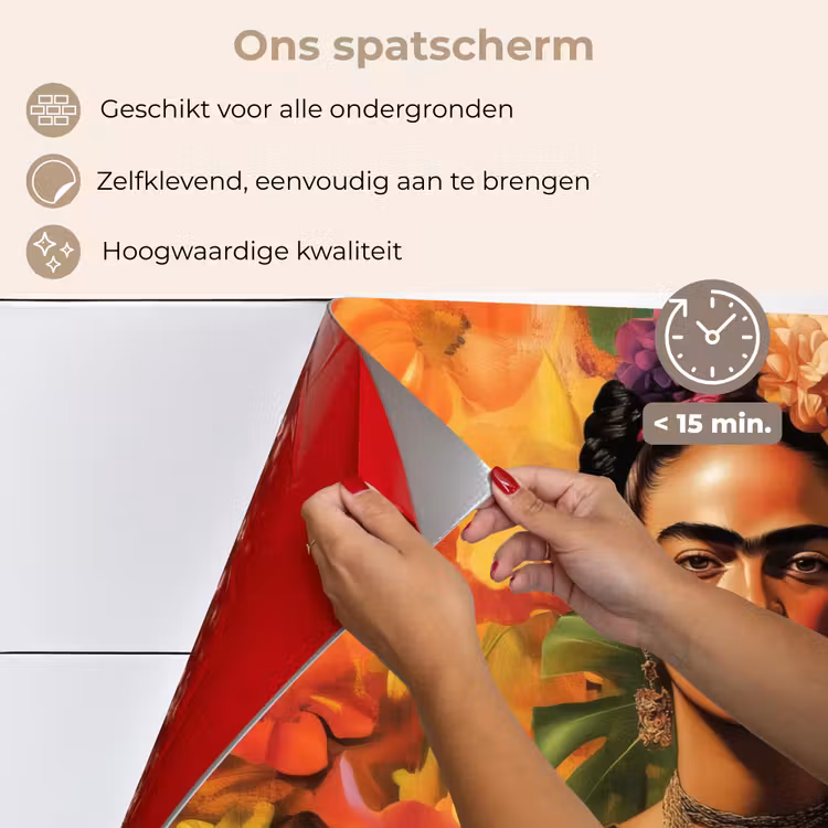 Vrouw - Bloemen - Papegaai - Schilderachtig keuken achterwand spatscherm klein -spatscherm_NL