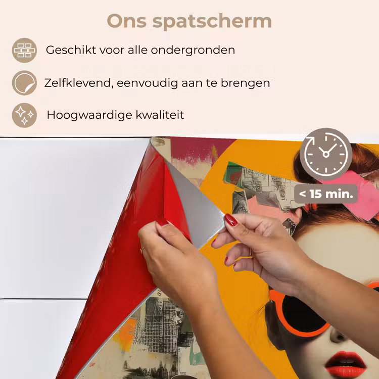 Vrouw - Bril - Strik - Retro keuken achterwand spatscherm klein -spatscherm_NL