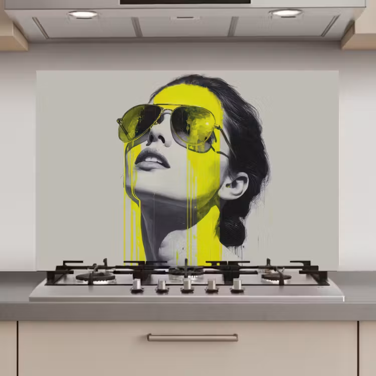 Vrouw - Bril - Verf keuken achterwand spatscherm klein -3d_website