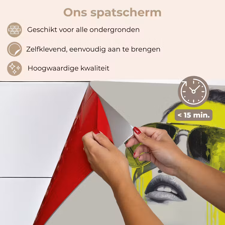 Vrouw - Bril - Verf keuken achterwand spatscherm klein -spatscherm_NL