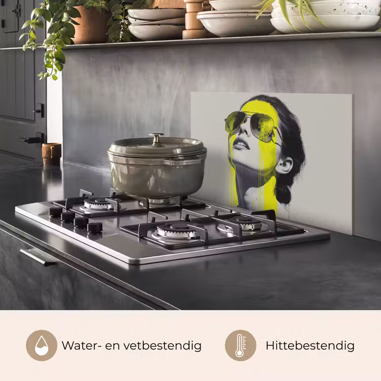 Vrouw - Bril - Verf keuken achterwand spatscherm klein -usp_NL
