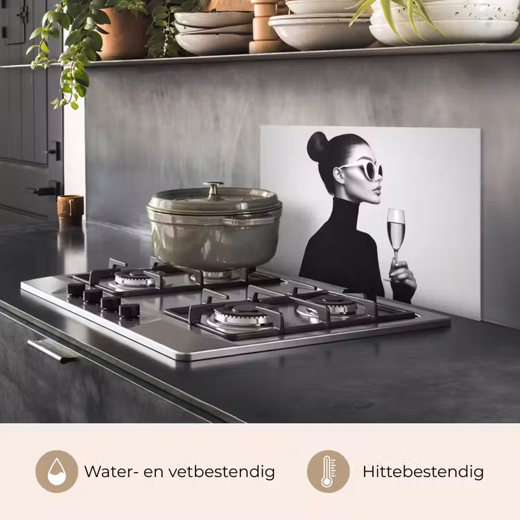 Vrouw - Champagne - Modern keuken achterwand spatscherm klein -usp_NL