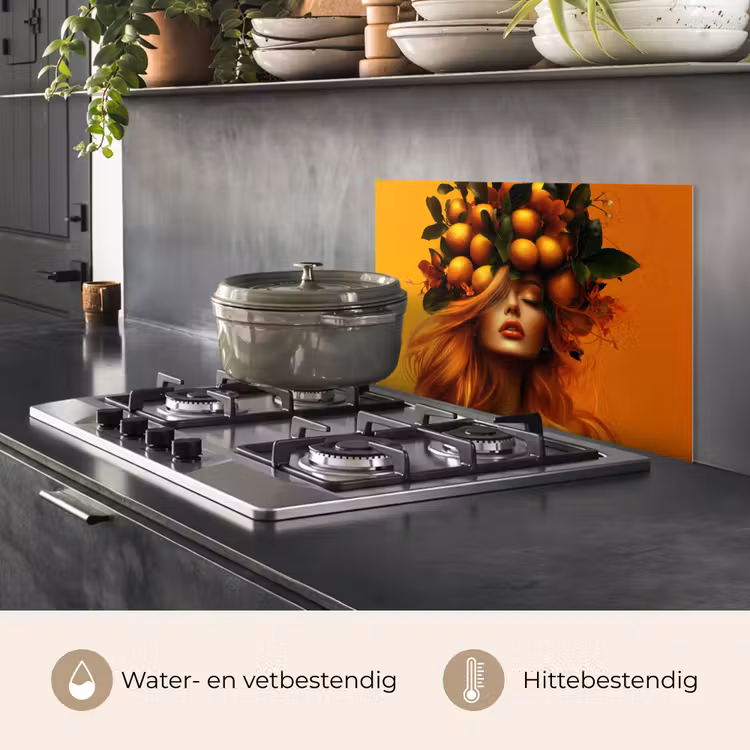 Vrouw - Citroenen - Bloesem - Geel keuken achterwand spatscherm klein -usp_NL