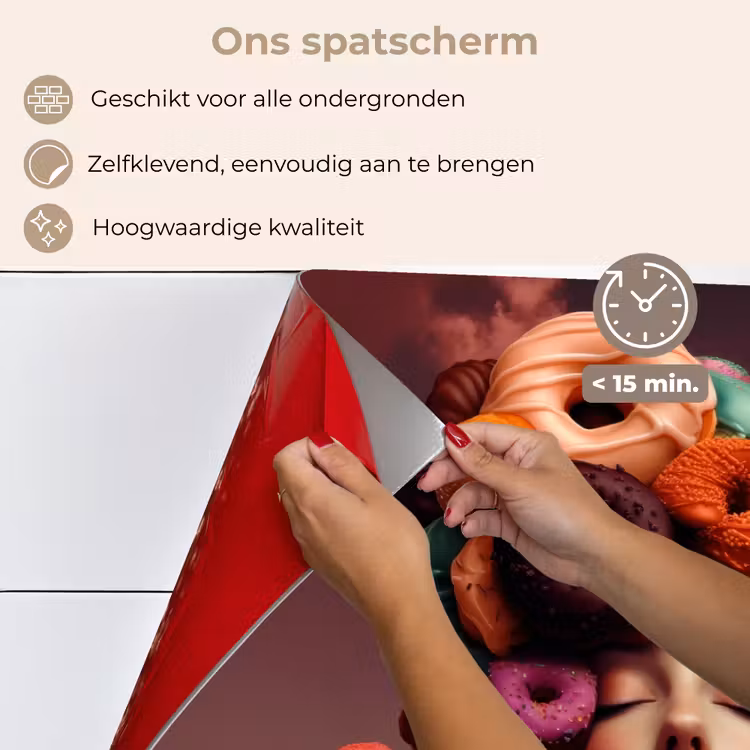 Vrouw - Donuts - Kleurrijk keuken achterwand spatscherm klein -spatscherm_NL