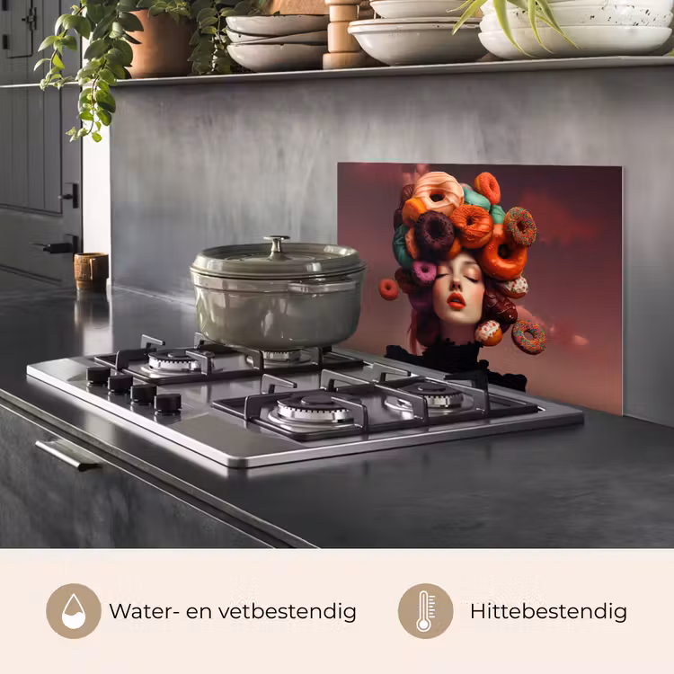 Vrouw - Donuts - Kleurrijk keuken achterwand spatscherm klein -usp_NL