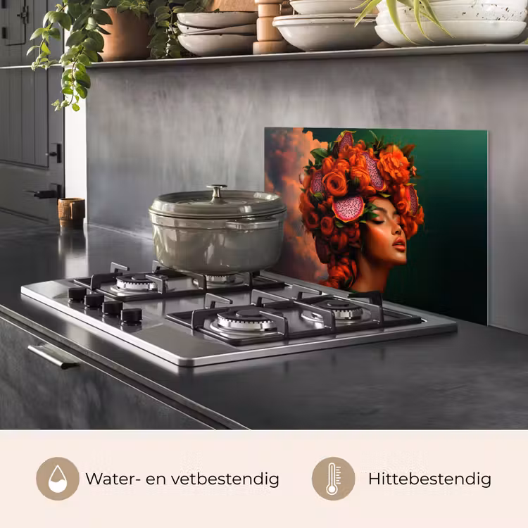 Vrouw - Drankenfruit - Rozen keuken achterwand spatscherm klein -usp_NL