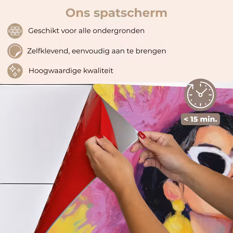 Vrouw - Hoed - Paars - Wijn keuken achterwand spatscherm klein -spatscherm_NL
