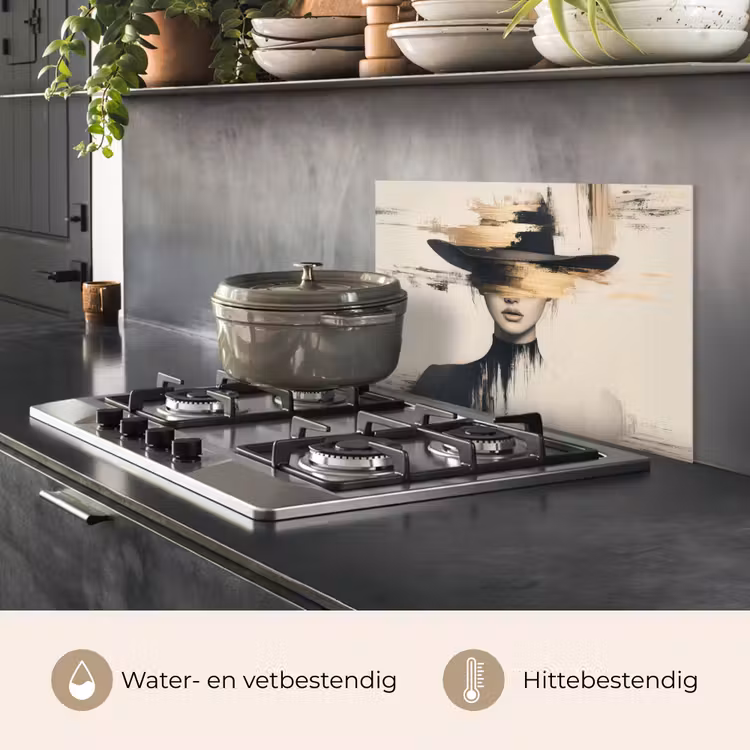 Vrouw - Hoed - Verf keuken achterwand spatscherm klein -usp_NL