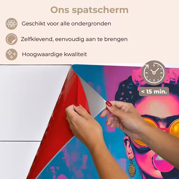 Vrouw - Kauwgom - Zonnebril - Oranje keuken achterwand spatscherm klein -spatscherm_NL