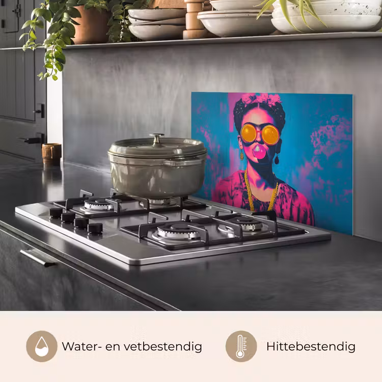 Vrouw - Kauwgom - Zonnebril - Oranje keuken achterwand spatscherm klein -usp_NL
