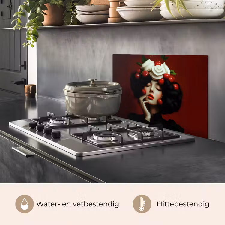 Vrouw - Kersen - Slagroom keuken achterwand spatscherm klein -usp_NL