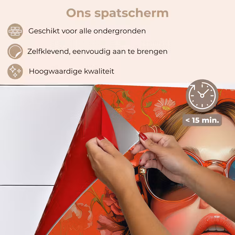 Vrouw - Kleurrijk - Dierenprint - Bloemen keuken achterwand spatscherm klein -spatscherm_NL