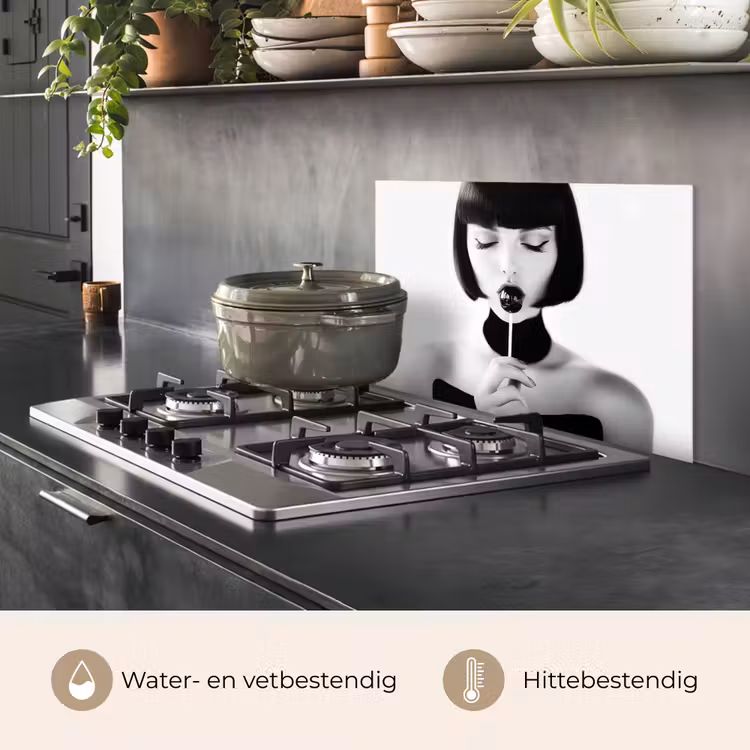 Vrouw - Lolly - Zwart - Wit keuken achterwand spatscherm klein -usp_NL