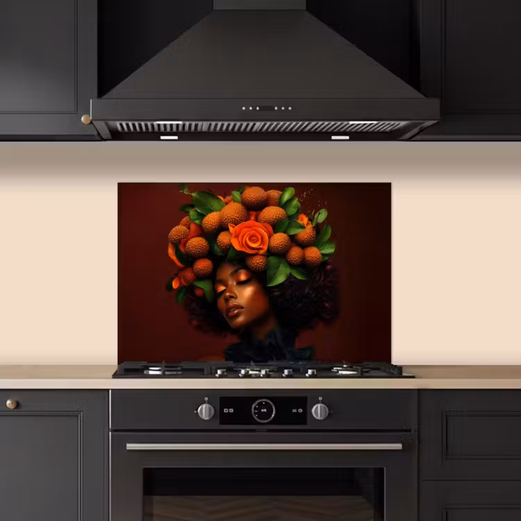 Vrouw - lychee - exotisch keuken achterwand spatscherm klein -sfeer1