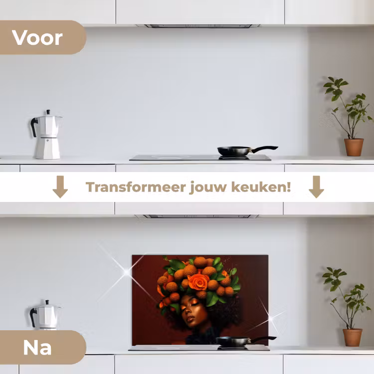 Vrouw - lychee - exotisch keuken achterwand spatscherm klein -voor_na_NL