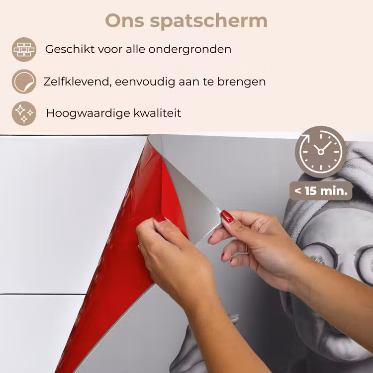 Vrouw - Masker - Wijn - Sigaret keuken achterwand spatscherm klein -spatscherm_NL