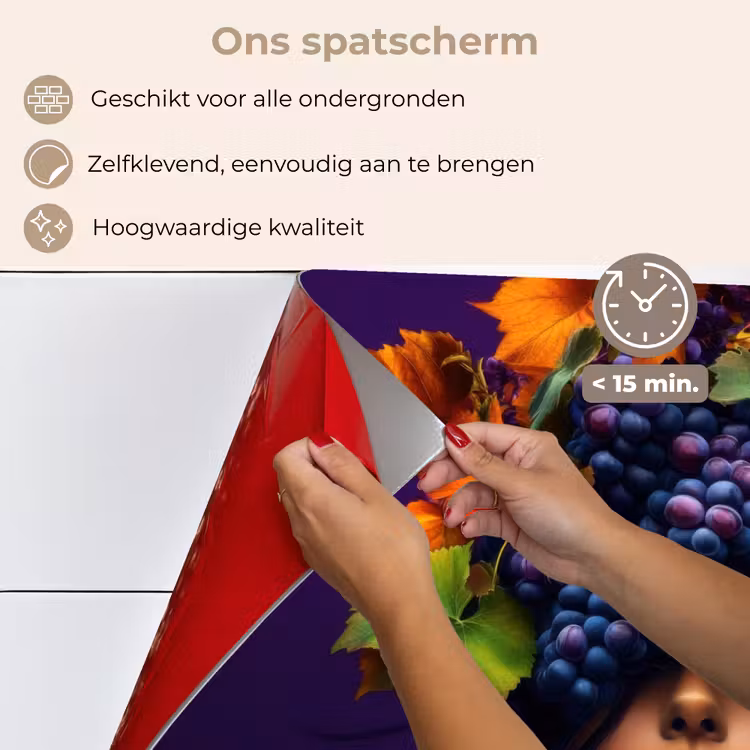 Vrouw - Paars - Druiven keuken achterwand spatscherm klein -spatscherm_NL