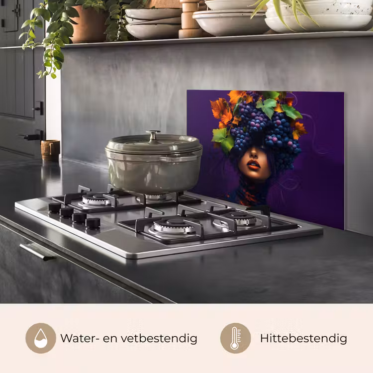 Vrouw - Paars - Druiven keuken achterwand spatscherm klein -usp_NL