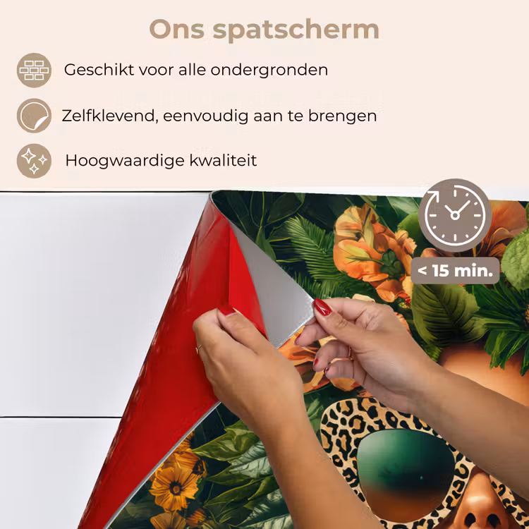 Vrouw - Panterprint - Jungle - Natuur - Luxe keuken achterwand spatscherm klein -spatscherm_NL