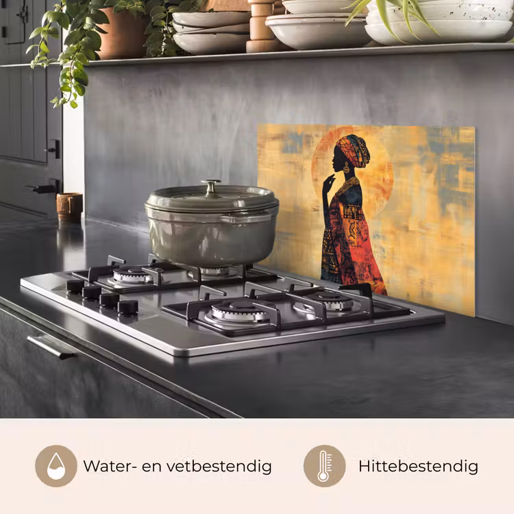 Vrouw - Silhouet - Patronen - Sierlijk keuken achterwand spatscherm klein -usp_NL