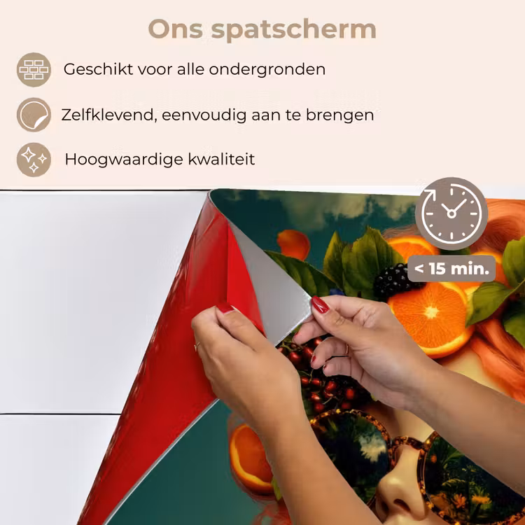 Vrouw - Sinaasappel - Bessen - Oranje keuken achterwand spatscherm klein -spatscherm_NL