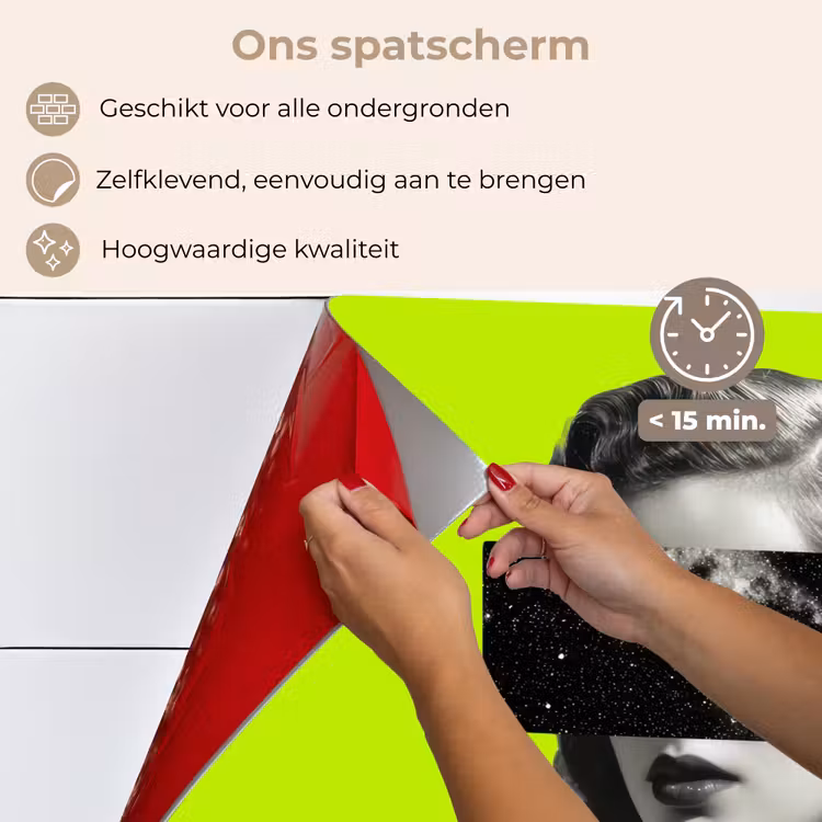 Vrouw - Sterrenhemel - Groen keuken achterwand spatscherm klein -spatscherm_NL