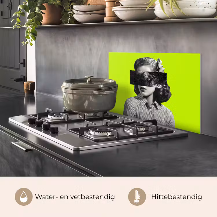 Vrouw - Sterrenhemel - Groen keuken achterwand spatscherm klein -usp_NL