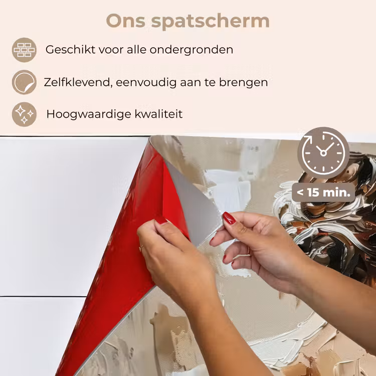 Vrouw - Verf - Abstract - Beige - Modern keuken achterwand spatscherm klein -spatscherm_NL