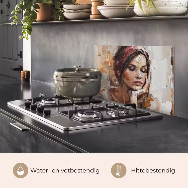 Vrouw - Verflook - Portret - Modern keuken achterwand spatscherm klein -usp_NL