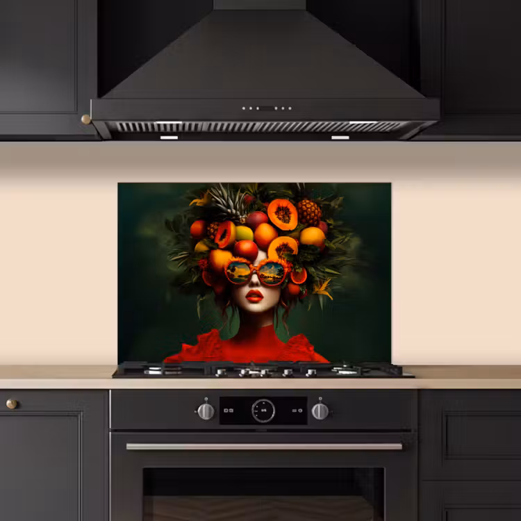 Vrouw - Vruchten - Papaja - Ananas keuken achterwand spatscherm klein -sfeer1