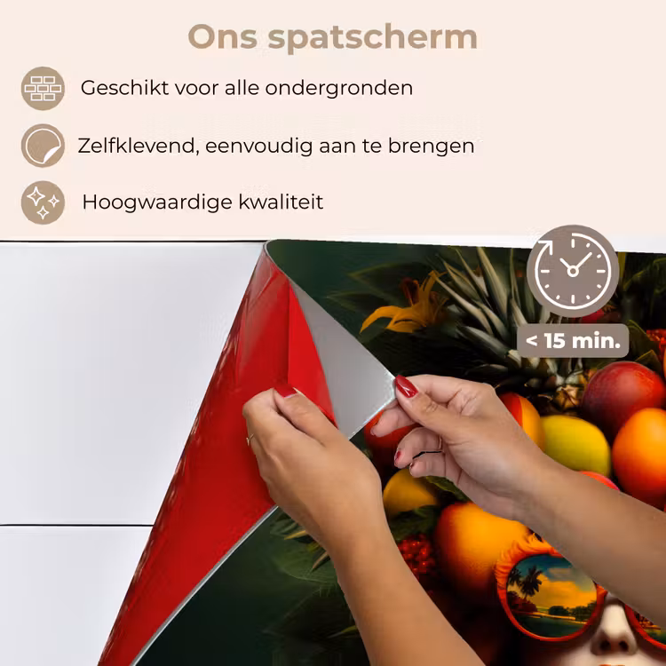 Vrouw - Vruchten - Papaja - Ananas keuken achterwand spatscherm klein -spatscherm_NL
